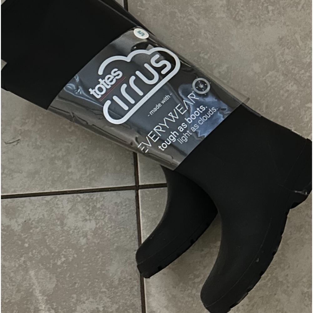 Children black long rain boot